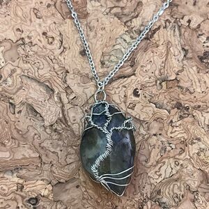 Wrapped Labradorite Stone Necklace
